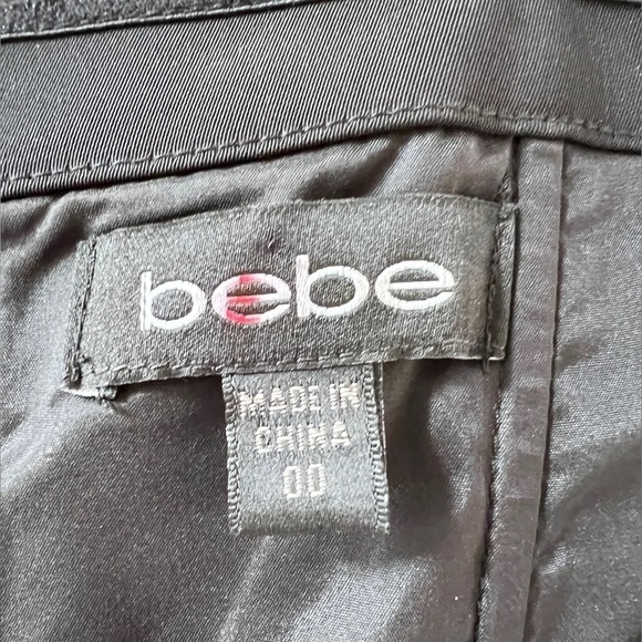 BEBE Leather Black Strapless mini Dress, size 00 - Picture 11 of 14